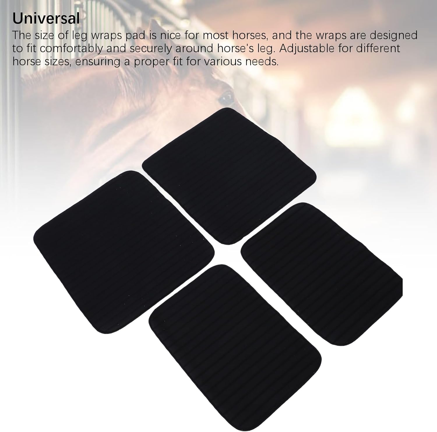 Quilted Leg Wraps for Horses Set of 2, Comfortable Snug Fit Shock Absorbing Horse Leg Wraps, Horse Leg Bandages Stable Supplies Equestrian Boots Horse Leg image number 1