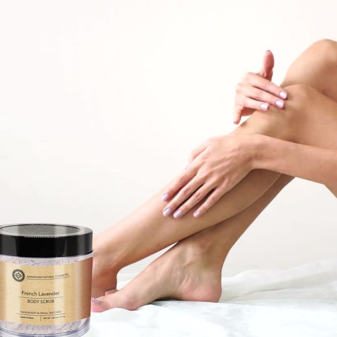 Aaranyam - Lavender Body Sugar Scrub for for Face & Body for Men & Women Revitalizing Tan Removal Scrub | Skin Brightening Lightening 120 G image number 6