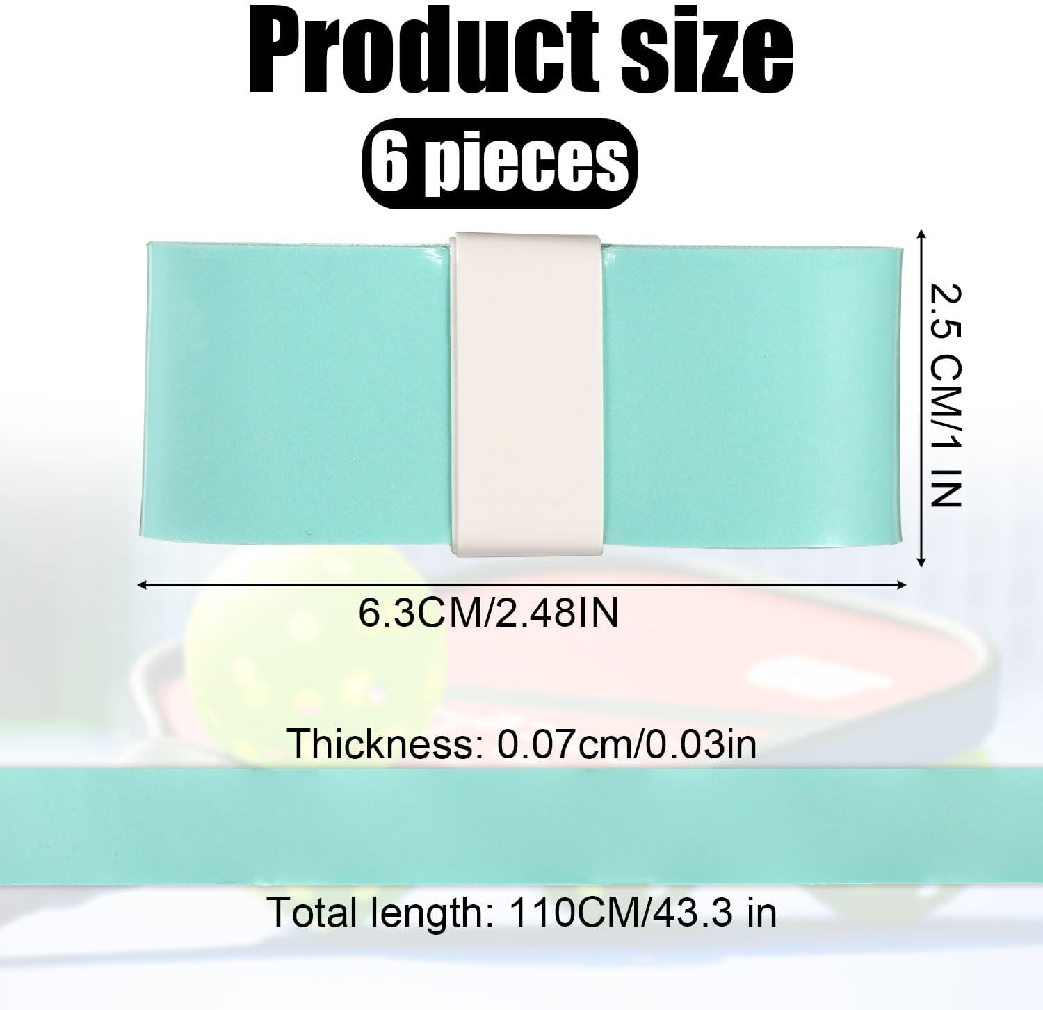 Gosknor 6Pcs Tennis Racket Grip Tape, anti Slip Badminton Racket Grip Cover Tennis Finishing Grip Wrap Badminton Overgrip Precut for Badminton Sports Lovers Gifts