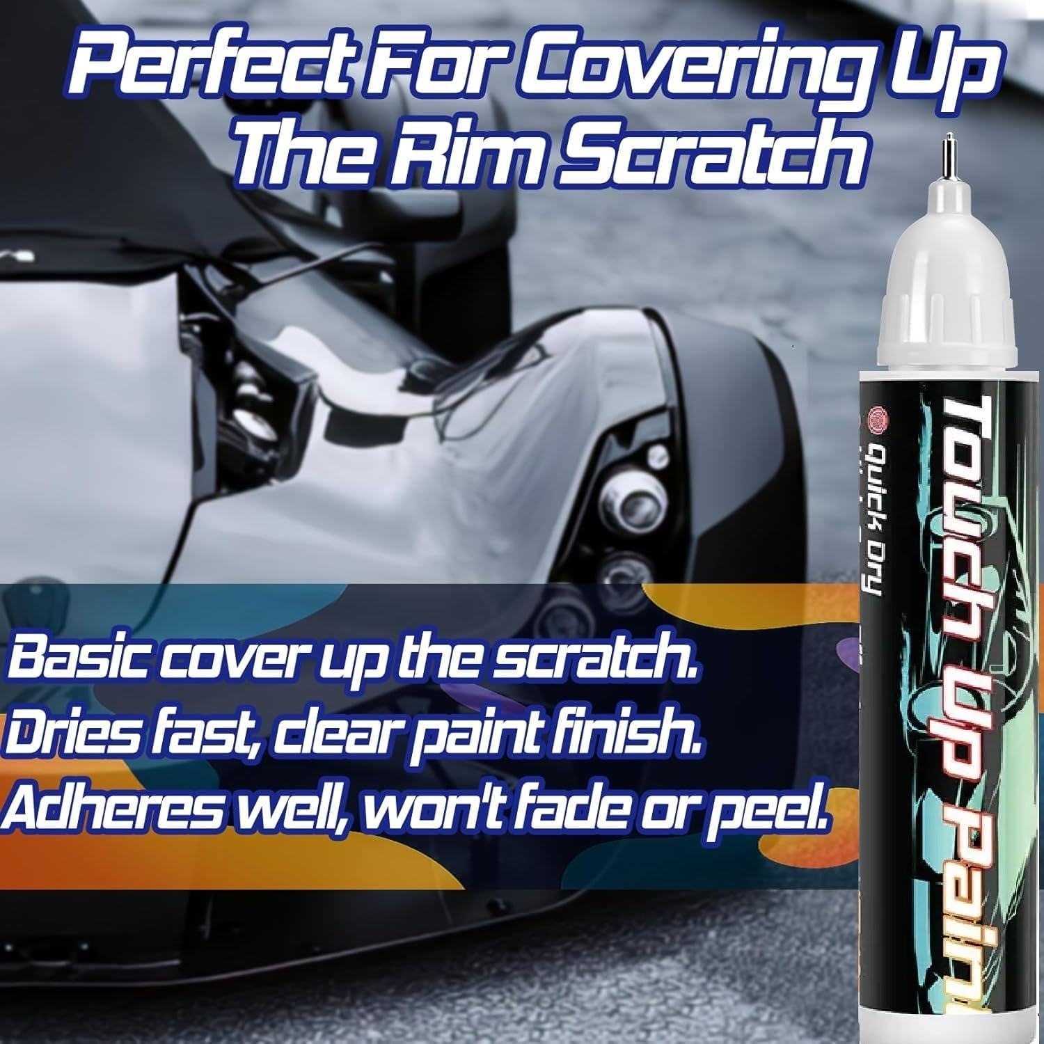 Touch up Paint for Cars, Wheel Scratch Repair Pen, Car Rim Paint, Quick and Easy, Auto Scratch Erase, Automotive Scratch Remover for Deep Scratch (Black) image number 2