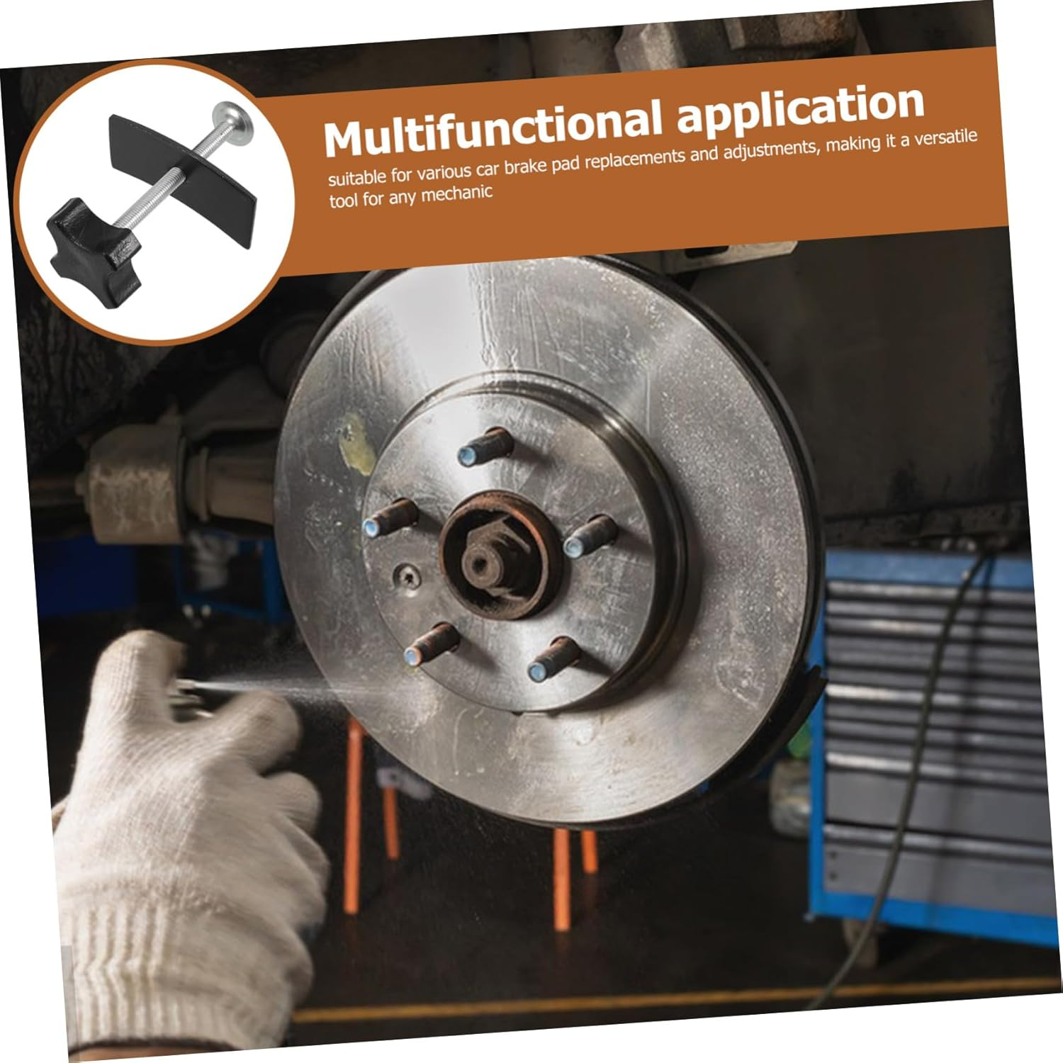 PRETYZOOM Brake Compression Tool for Front Wheel Caliper Piston Reset Heavy Duty Brake Pad Installation and Adjustment Kit for Automotive Maintenance Tasks image number 4