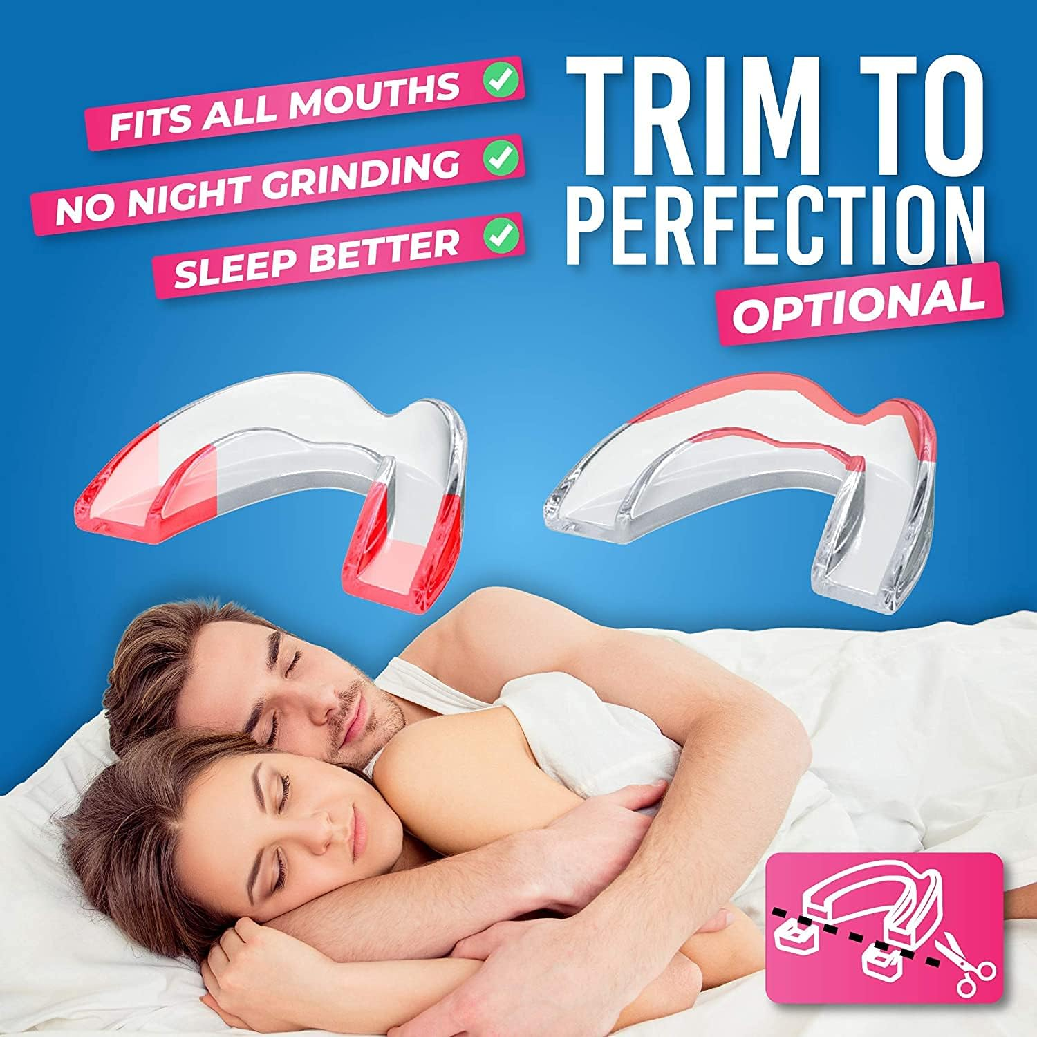 HONEYBULL Mouth Guard for Grinding Teeth [12 Pack] 1 Size for Light Grinding | Comfortable Custom Mold for Clenching at Night, Bruxism, Whitening Tray & Guard image number 2