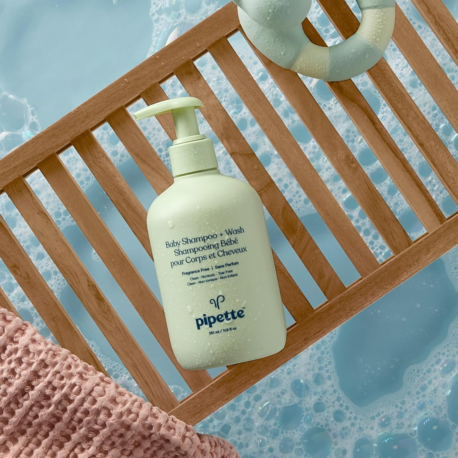 Pipette Baby Shampoo and Body Wash - Fragrance Free, Tear-Free Bath Time, Hypoallergenic, Moisturizing Plant-Derived Squalane, New Formula, 11.8 Fl Oz image number 4