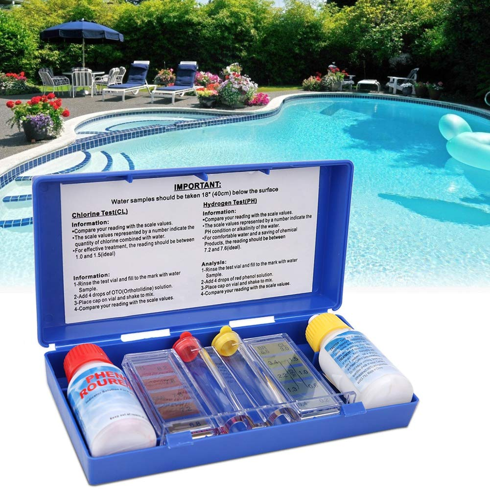 Srliya Compact, Easy to Carry and Accurate Testing Water Quality Test Kit for Swimming Pools, Spas and More, with PH and Testing Box, Colorimetric Liquid Wastes Set image number 6