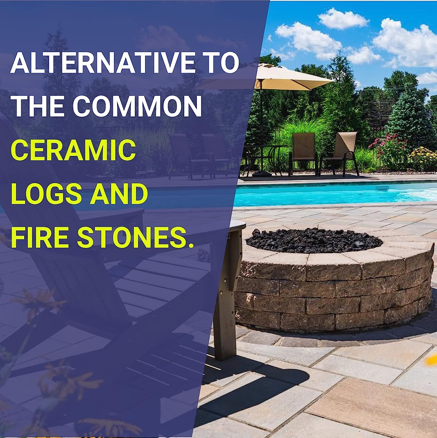 Medium Lava Rocks 10 Pounds by American Fire Glass- Volcanic Fire Pit Lava Rocks for Indoor Log Fireplace, BBQ, Grill, Gas, Aquariums- All-Natural Decorative Landscaping Black- Made in USA- 1/2" X 1" image number 1