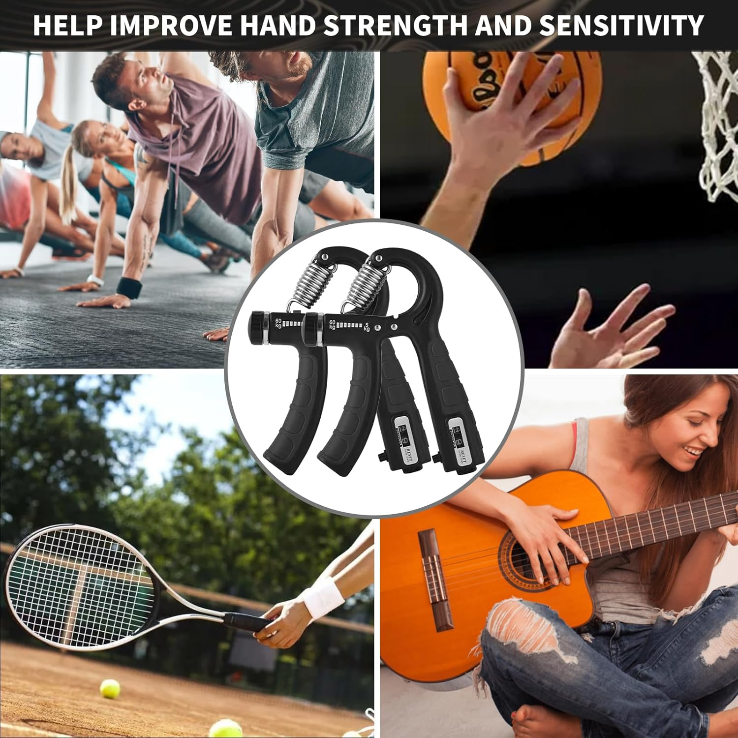 2 Pcs Hand Grip Strength Trainer with Smart Counting, 11-132Lb Adjustable Resistance Nonslip Hand Grip Strengthener Gripper, Forearm Exerciser Equipment, Hand Gripper for Athletes Rock Climbers & More image number 6