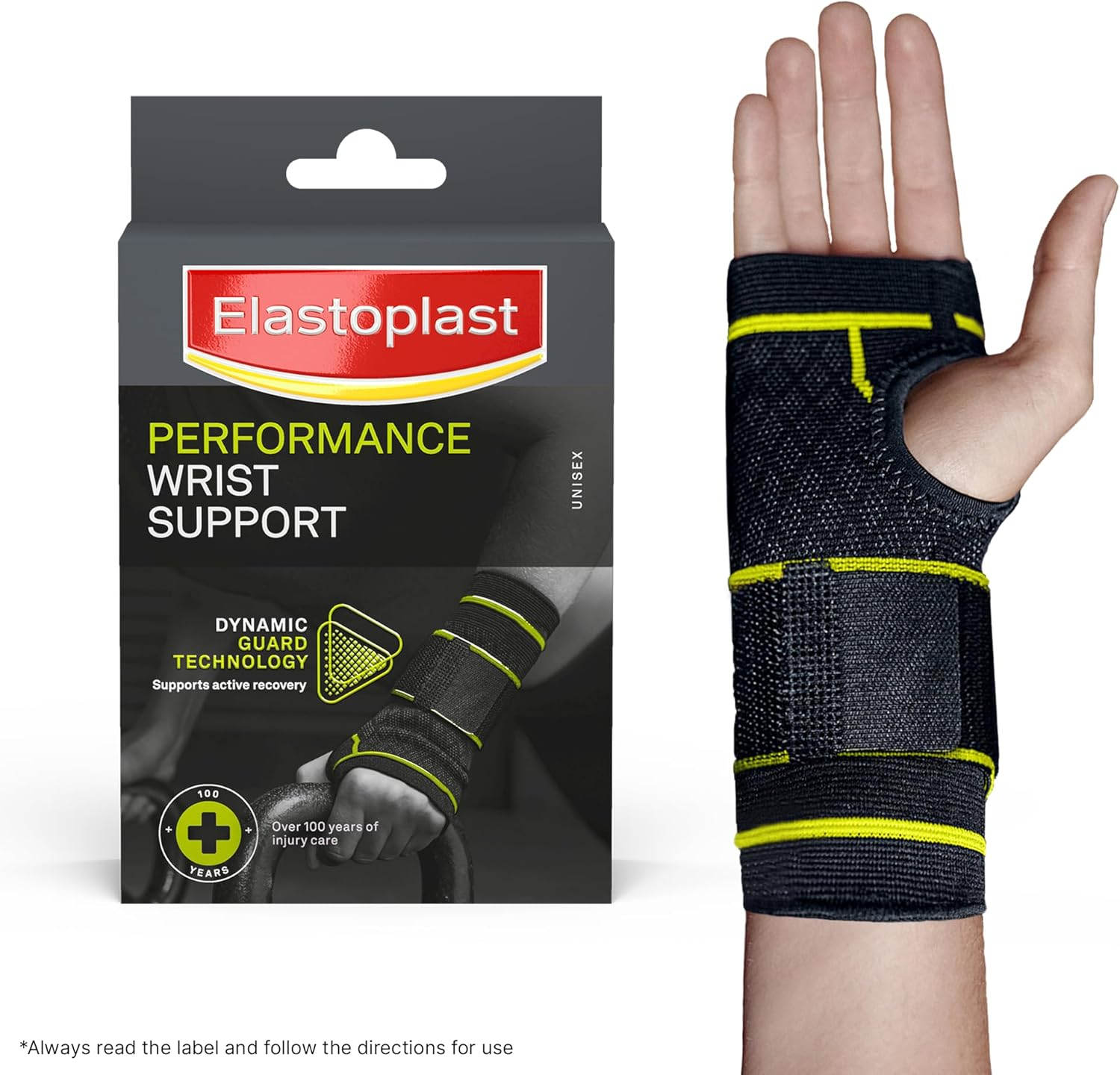 Elastoplast Performance Wrist Support Brace - Size Medium (1 Pack) | Adjustable Wrist Guard | Supports Active Recovery | Compression Sleeve for Sport, Fitness, Exercise, Pain Relief image number 1