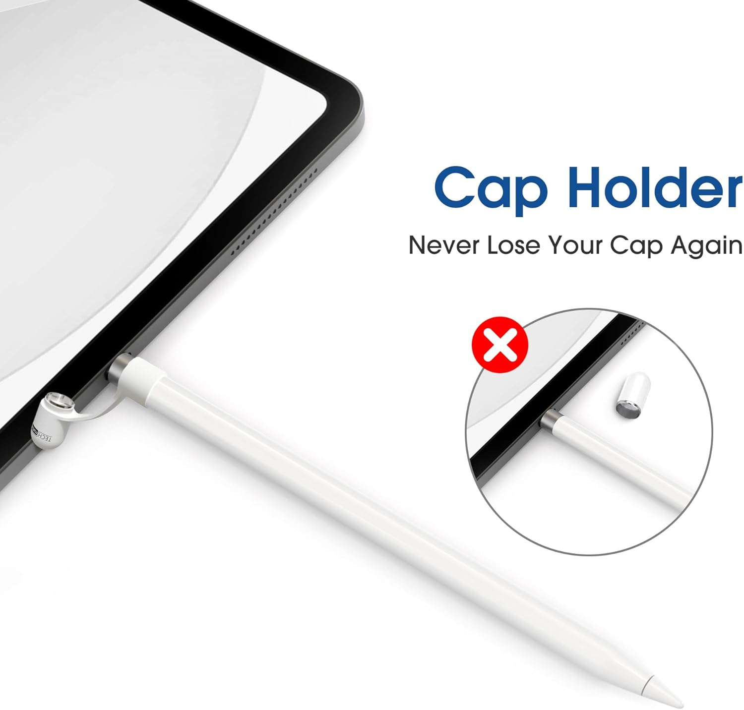 Techmatte Magnetic Replacement Cap Compatible with Apple Pencil (With Cap Holder) (Updated Version) image number 4