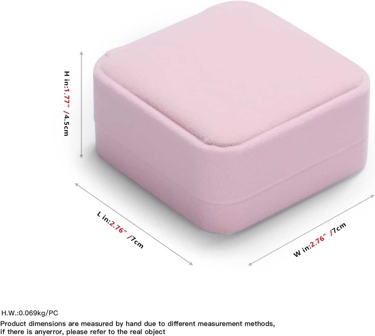 Oirlv Pink Velvet Ring Gift Boxes Elegant Ring Box for Wedding Valentine'S Day Anniversary Birthday - Earring Box image number 6