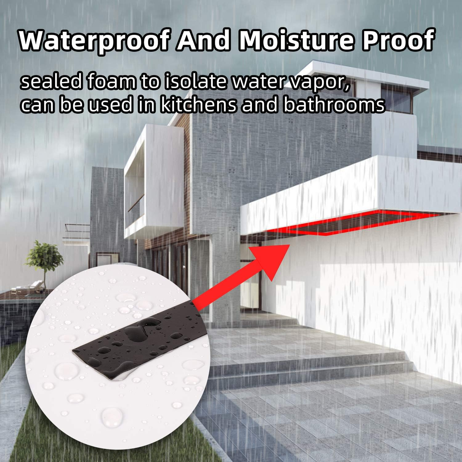 Double Sided Heavy-Duty Mounting Tape, Two Way Foam Tape, 16FT Length, 0.4 Inch Width for Car LED Strip Lights Home Decor, Office Decor