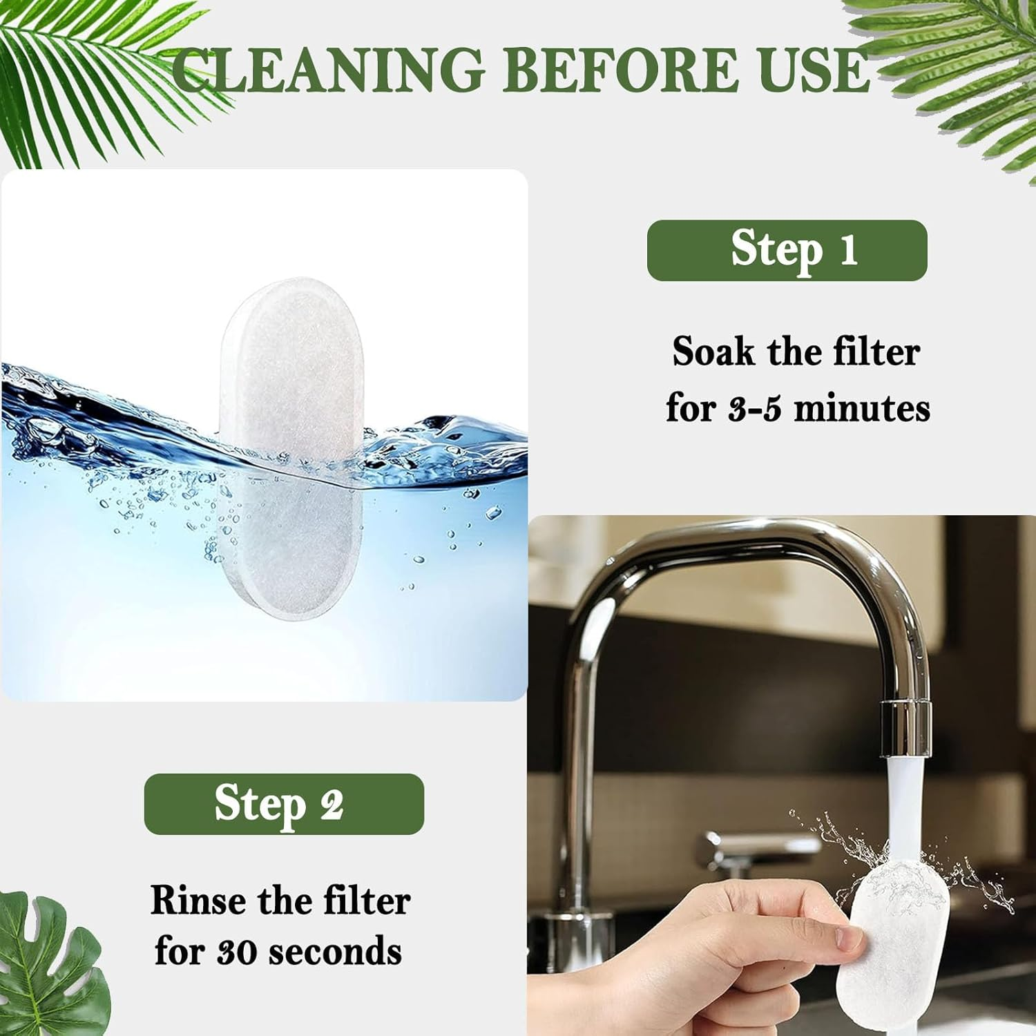 Cat Water Fountain Filters 8 Pack, Pet Fountain Replacement Filters for Stainless Steel 67Oz/2L&108Oz/3.2Lcat & Dog Water Fountain, Pet Water Fountain Filters, 4 Cat Fountain Filters with 4 Sponges image number 3