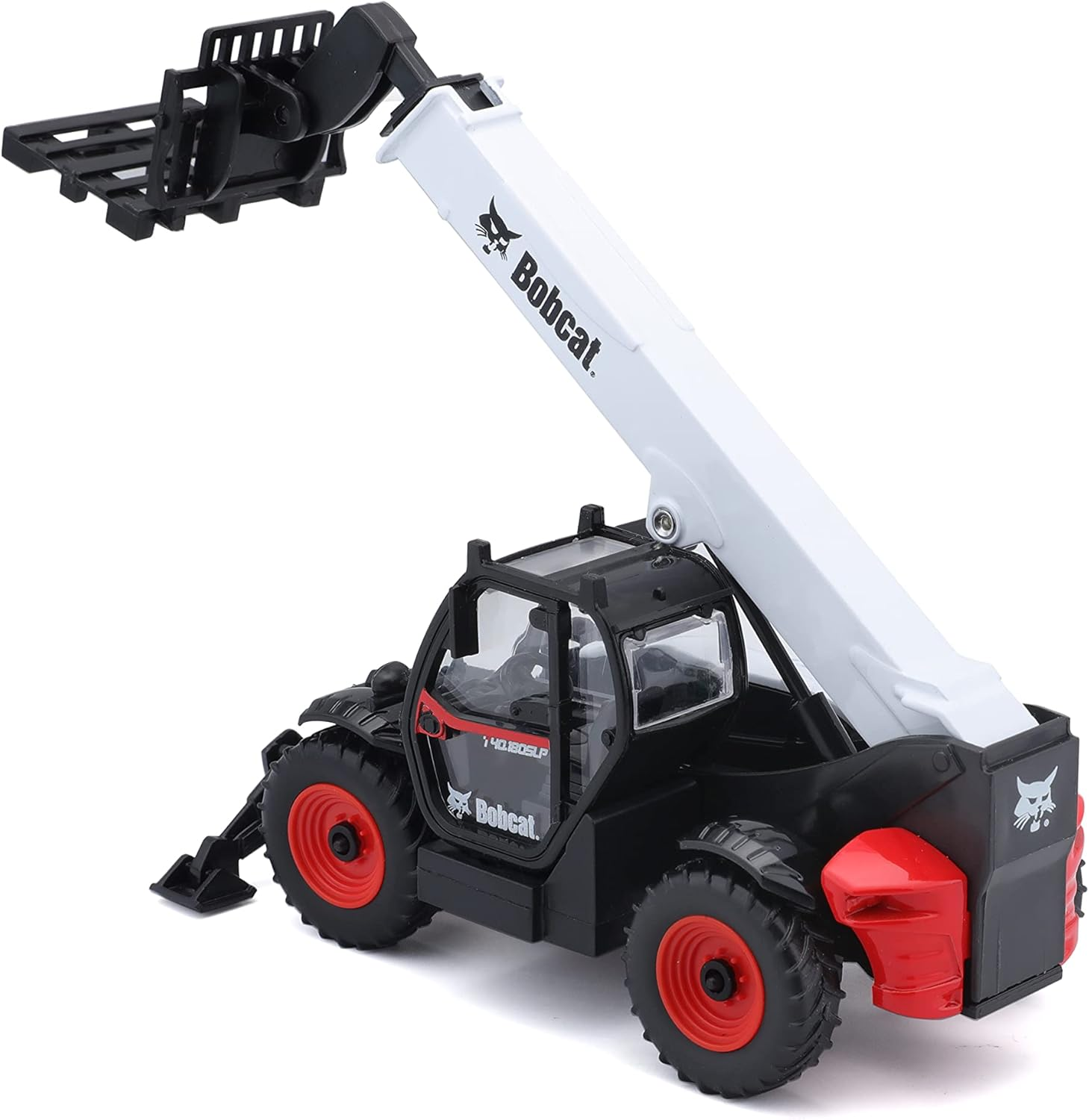 Bburago 18-32087 Bobcat T40.180SLP Telescopic Loader with Pallet Lifter, Toy Vehicle, White/Black image number 3