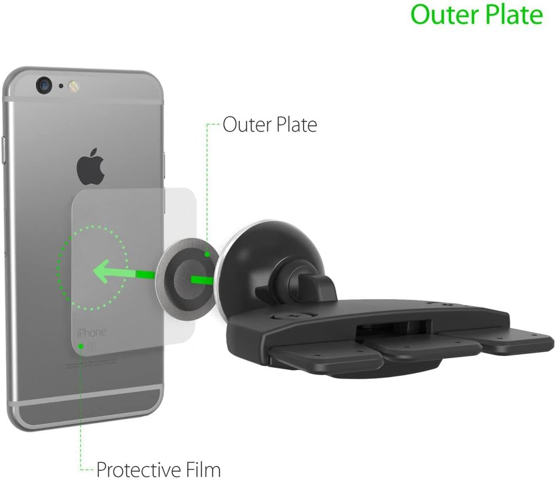 Iottie HLCRIO152RT Itap Magnetic CD Slot Premium Car Mount Holder for Iphone X 8/8S 7 7 plus 6S plus 6S 6 SE Samsung Galaxy S9 plus S9 plus S8 Edge S7 S6 Note 8 5 Black image number 1