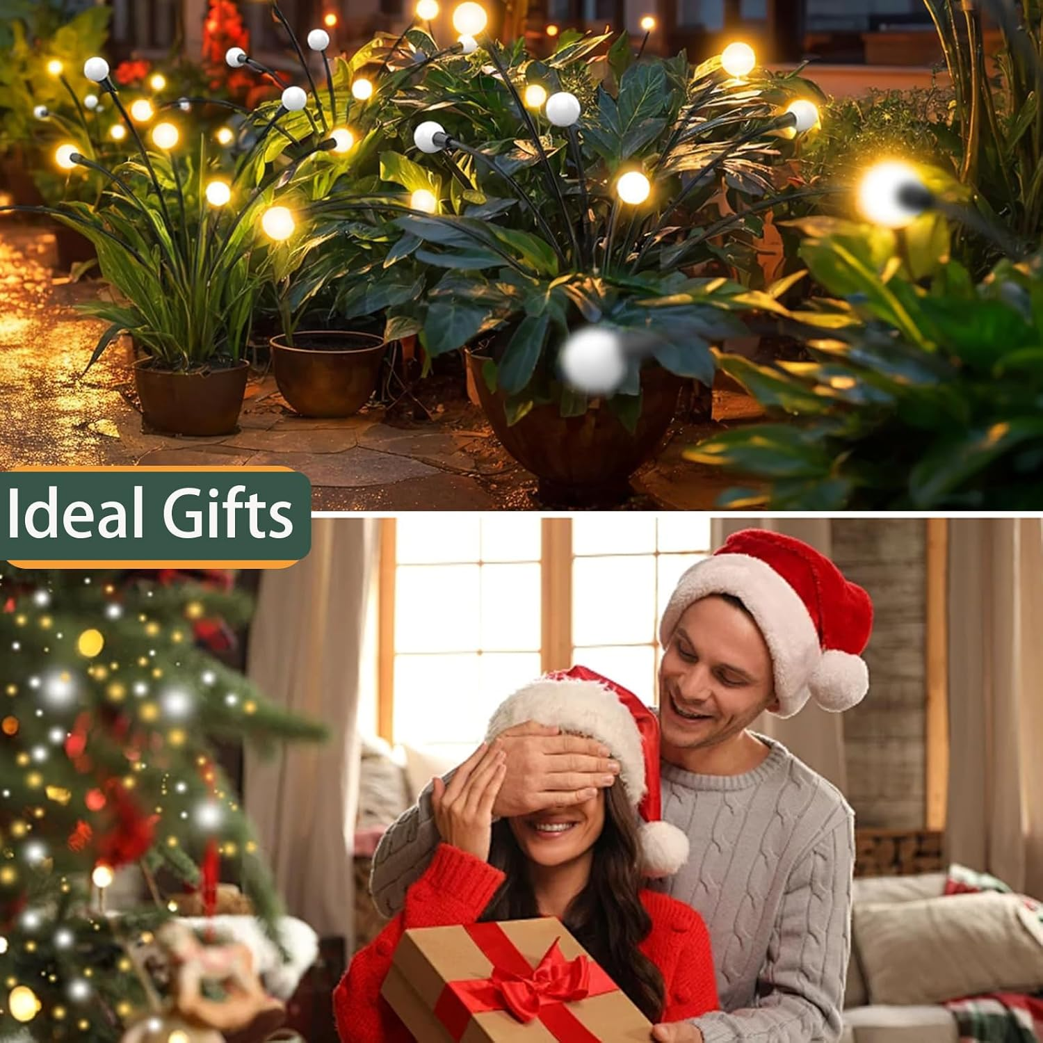 Solar Garden Lights, 2 Pack 20 LED Firefly Lights Solar Outdoor, Solar Lights Outdoor Waterproof for Christmas Landscape Decorations Yard Pathway Swaying Light (2 Packs) image number 2