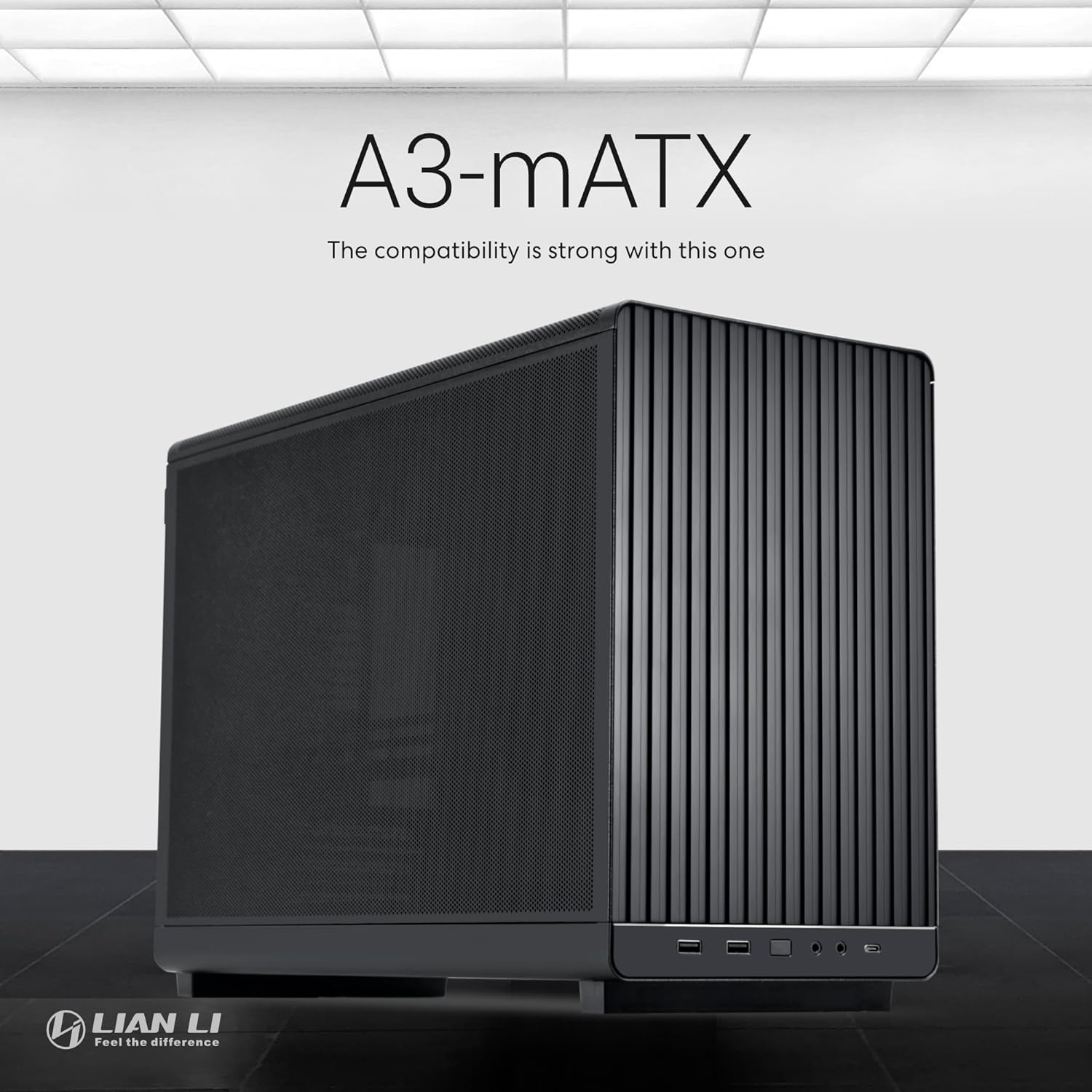 Lian Li A3-Matx-26.3L Micro Form Factor Chassis-Flexible Power Supply Installation-No Fans Included-Supports 360Mm Aio-Modularity Design-For M-ATX and ITX Motherboard-Dan Collaboration-Black (&lrm;A3X.US) image number 6