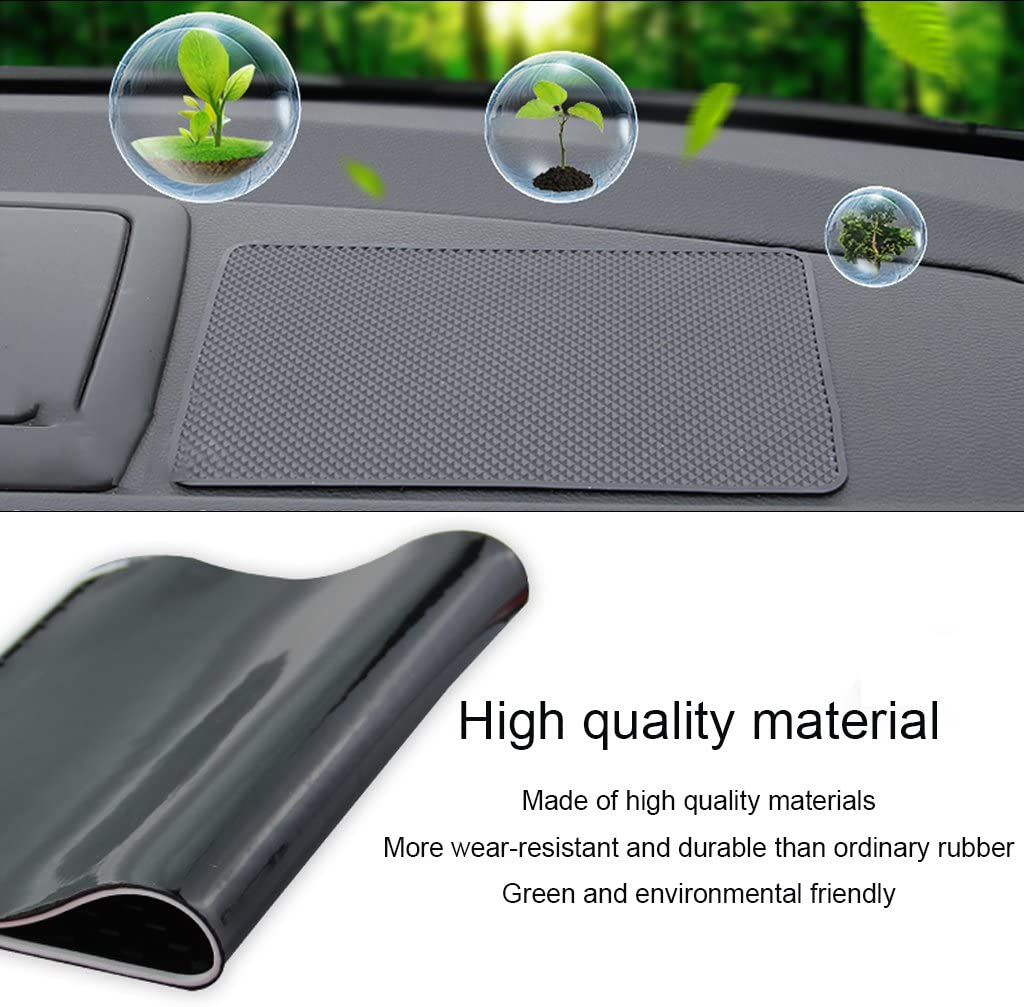 EFORCAR Anti-Slip Mat,Car Dashboard Non-Slip Pad,Silicone Gel Car Anti-Slip Mat for Cellphone Ornaments Fixed Center Console Grid Holds Cell Phones,Sunglasses,Coins,Keys Etc - Black