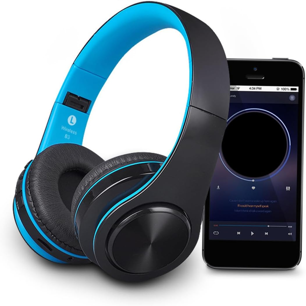 Operitacx B3 Wireless Over-Ear Headphones Microsd Slot Foldable Stereo Headset for Travel and Daily Use Black image number 2