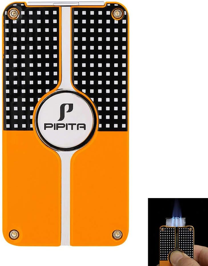 PIPITA Refillable Torch Lighter, Butane Gas Jet Flame Lighter with Punch, Windproof Adjustable Blue Flame Metal Lighter for Kitchen,Outdoor,Gifts(Without Butane Gas) image number 3