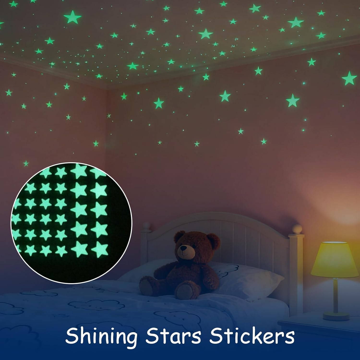 Glow in the Dark Stars and Planets 633 Pcs, Self-Adhesive Galaxy Wall Decals for Ceiling, 3D Realistic Star Stickers for Kids Bedroom Nursery, Solar System Space Decor image number 1