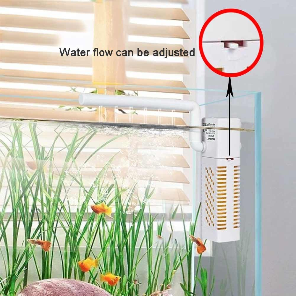 USB Submersible Fish Tank Internal Filter, 3.5W Aquarium Filter with Water Pump for 3-40L Fish and Turtle Tank image number 3