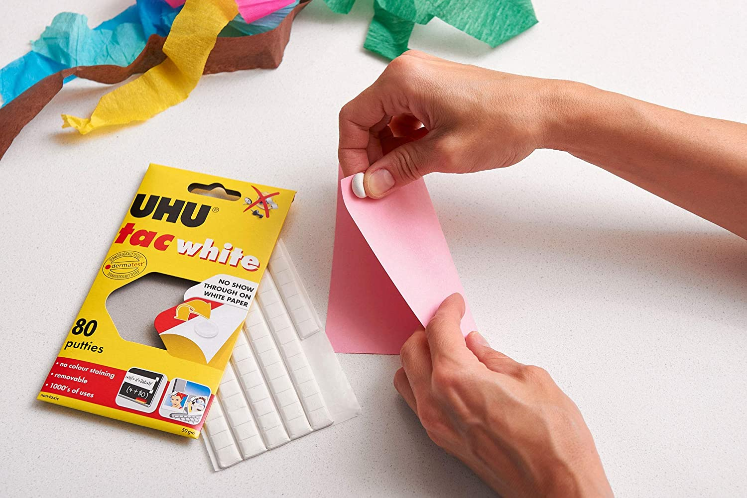 UHU Re-Usable Tac 80 Adhesive Putties, White, (33-39565) image number 2