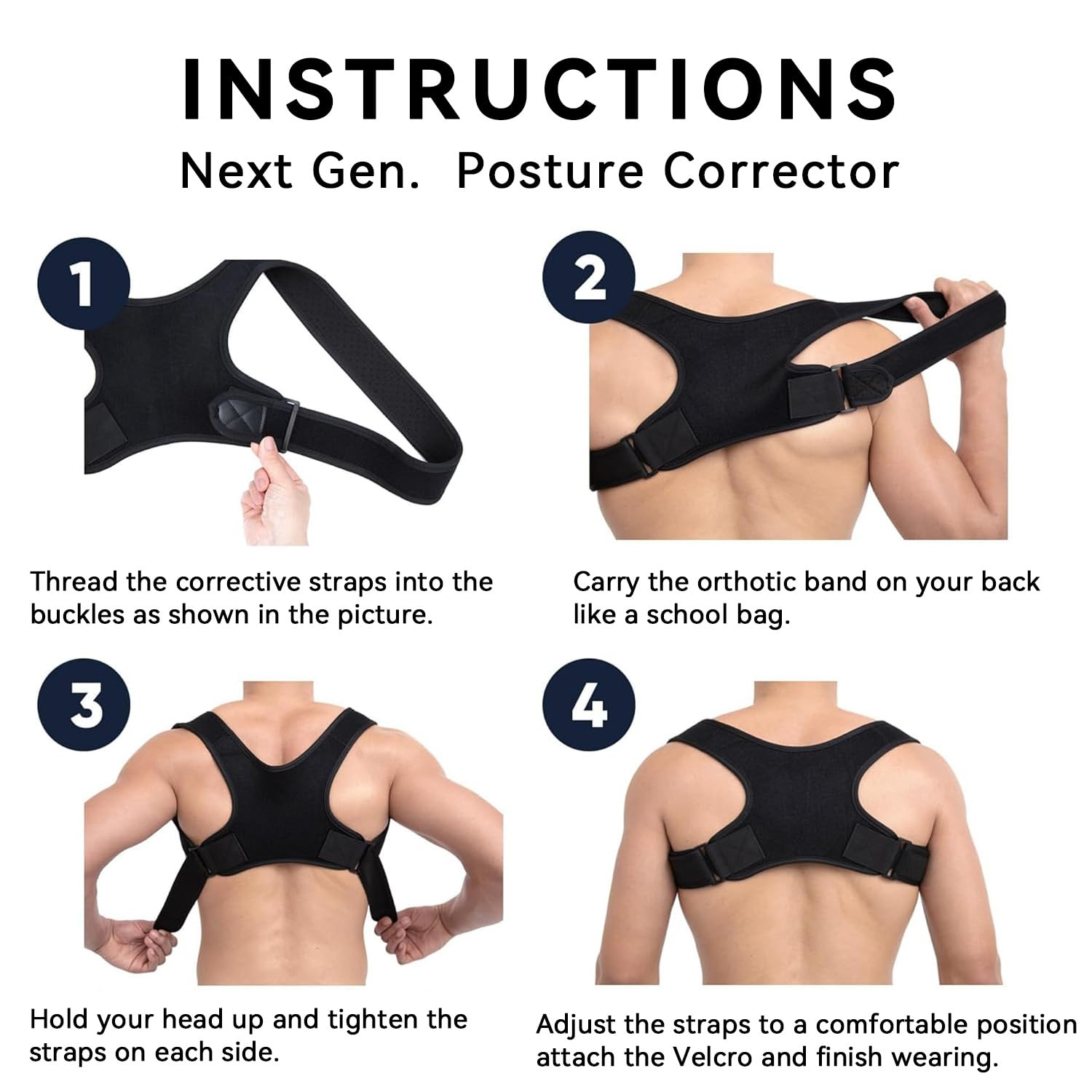 Back Brace Posture Corrector for Women and Men, Shoulder Straightener, Adjustable Full Back Support, Upper and Lower Back Pain Relief - Scoliosis, Hunchback, Hump, Thoracic, Spine Corrector image number 2