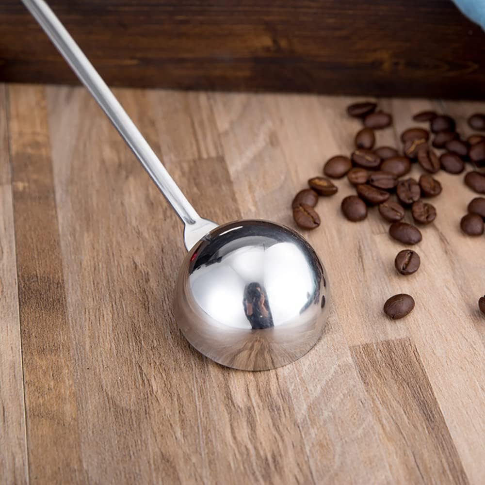 ANCLLO 10G Espresso Coffee Measuring Spoon Stainless Steel Coffee Scoop for Ground Coffee Tea Salt with Pressed Bottom image number 1