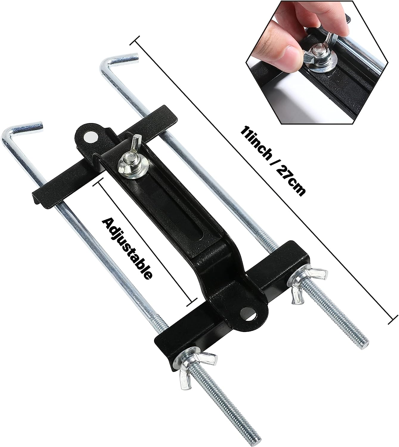 ESEWALAS Adjustable Battery Hold Down,Battery Tie down Kit,Universal Battery Crossbar with J Bolt Battery Hold down Bracket,Stainless Steel J Bolt Sets Car Battery Holder,Battery Tie down Holder image number 5