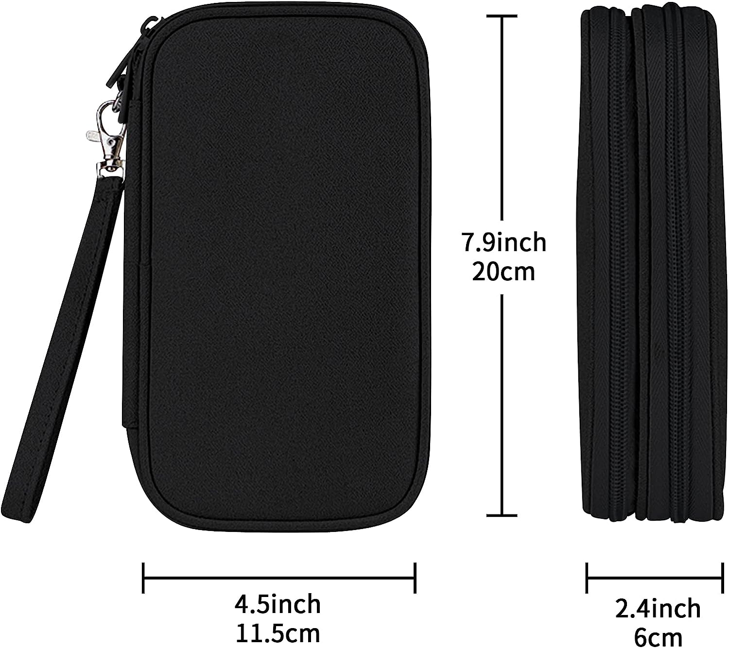 Electronics Travel Cord Organizer Bag, Double Layers Travel Cable Storage Carry Case, Water Resistant Small Tech Accessories Pouch for Charger, Power Bank, Mouse, Earphone, SD Card (Black) image number 2