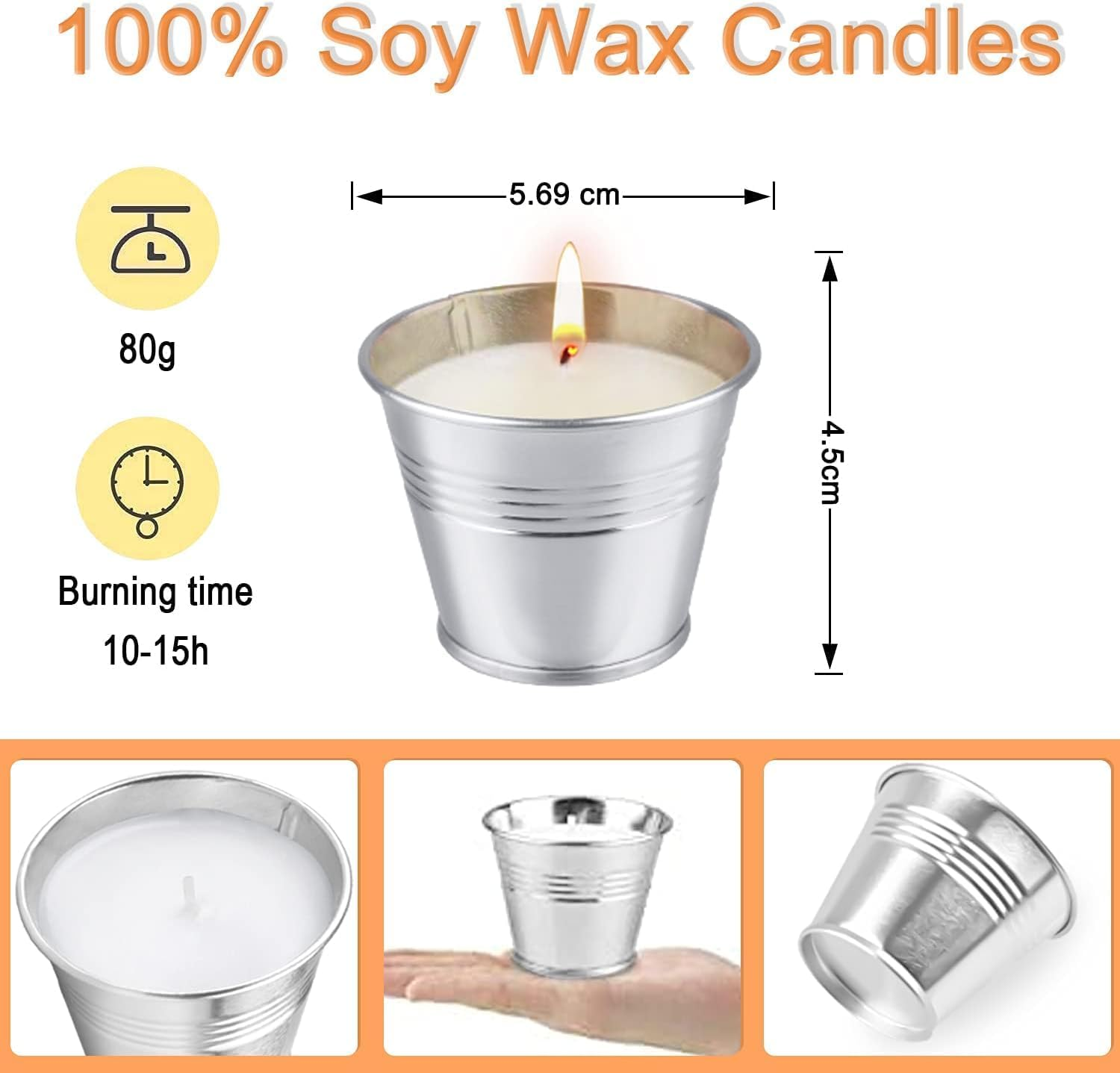 Citronella Candles Outdoor Indoor,Scented Candles Gift Set,80-120 Hours Garden Citronella Candles Set, Portable Jar Candle Gift Sets for Home Patio Yard Indoors, Balcony, Camping