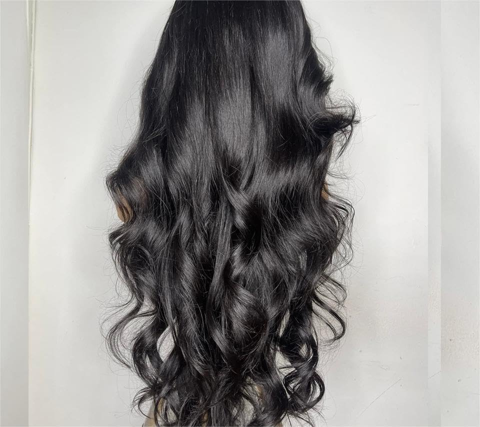 Wave Lace Front Glueless Wigs Pre Plucked Pre Cut HD Lace No Glue 10A Lace Closure Wigs for Women with Natural Hairline Natural Color 180% Density&zwnj;