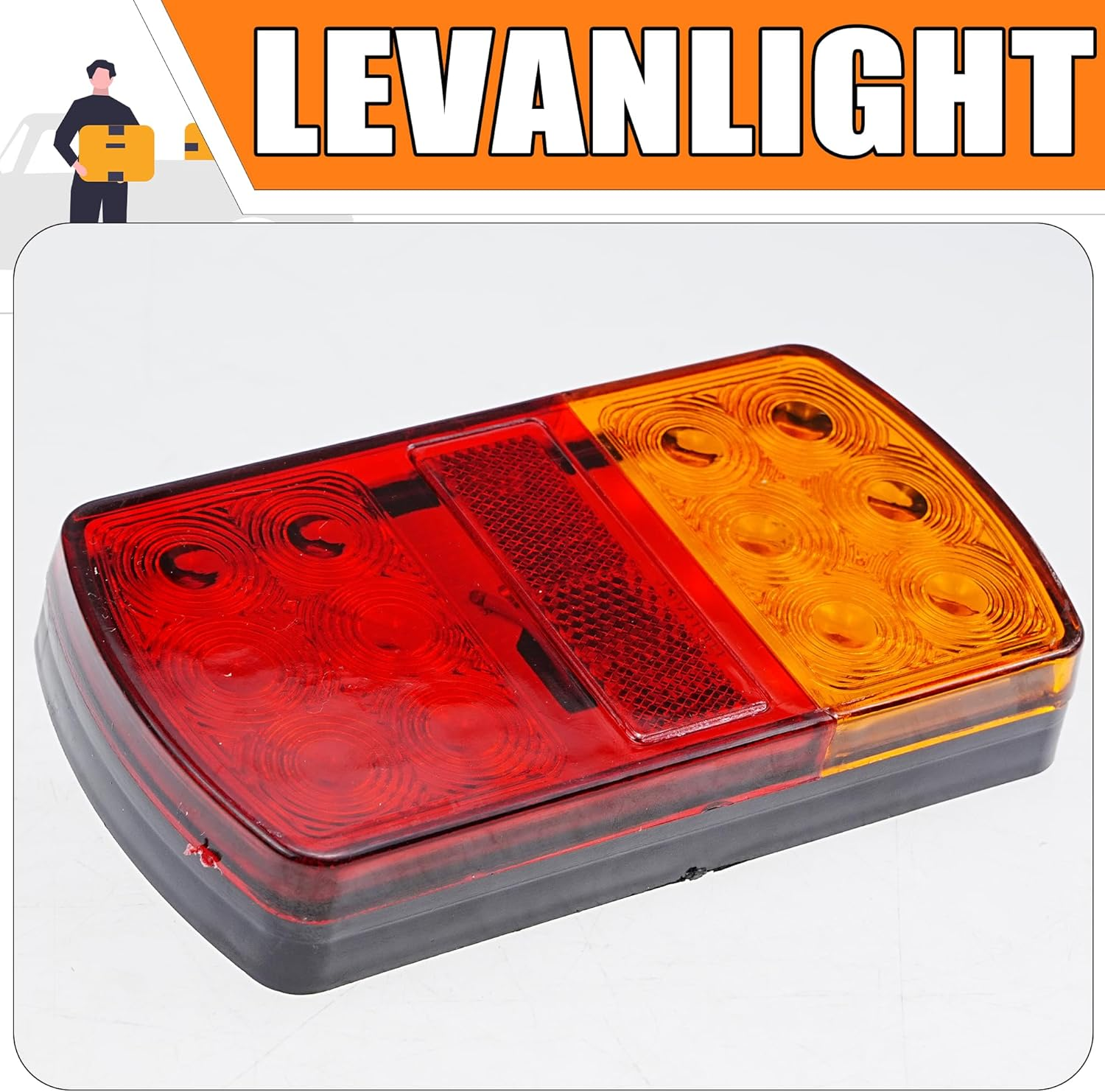 Heavy Duty Submersible Trailer Lights, 2-Pack 12-LED Stop Tail Turn Signal Lamps, Waterproof 12 Volt Durable Sealed Lighting for Trailers, Trucks, and Vans image number 4