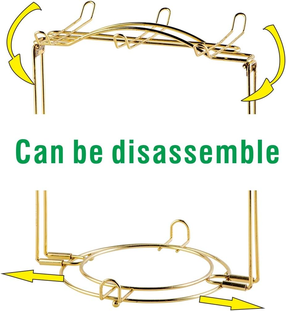 YOLIFE Red Rose Pattern Ivory Ceramic Cups and Saucers Set,Fancy Coffee Cups Set of 6 with Golden Metal Rack image number 3