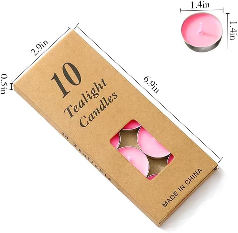 Colored Tealight Candles Handmade Organic Tea Lights Set of 10Pack Small Red Candles 1.5-2 Hours Burn Tea Lights for Valentine'S Day, Birthday, Votive Parties ，Home Decoration (White) image number 1
