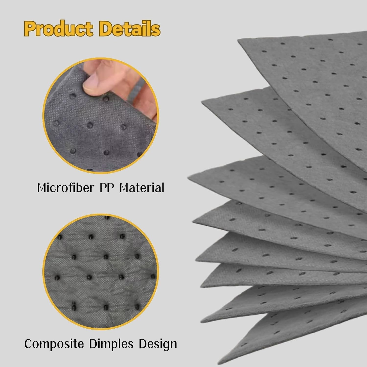 Oil Absorbent Pads 25 X 33 CM, High-Quality Spill Mats for Garage, Workshop, Home &ndash; Strong Absorption for Oil & Water, Durable & Disposable (50 PCS) image number 1