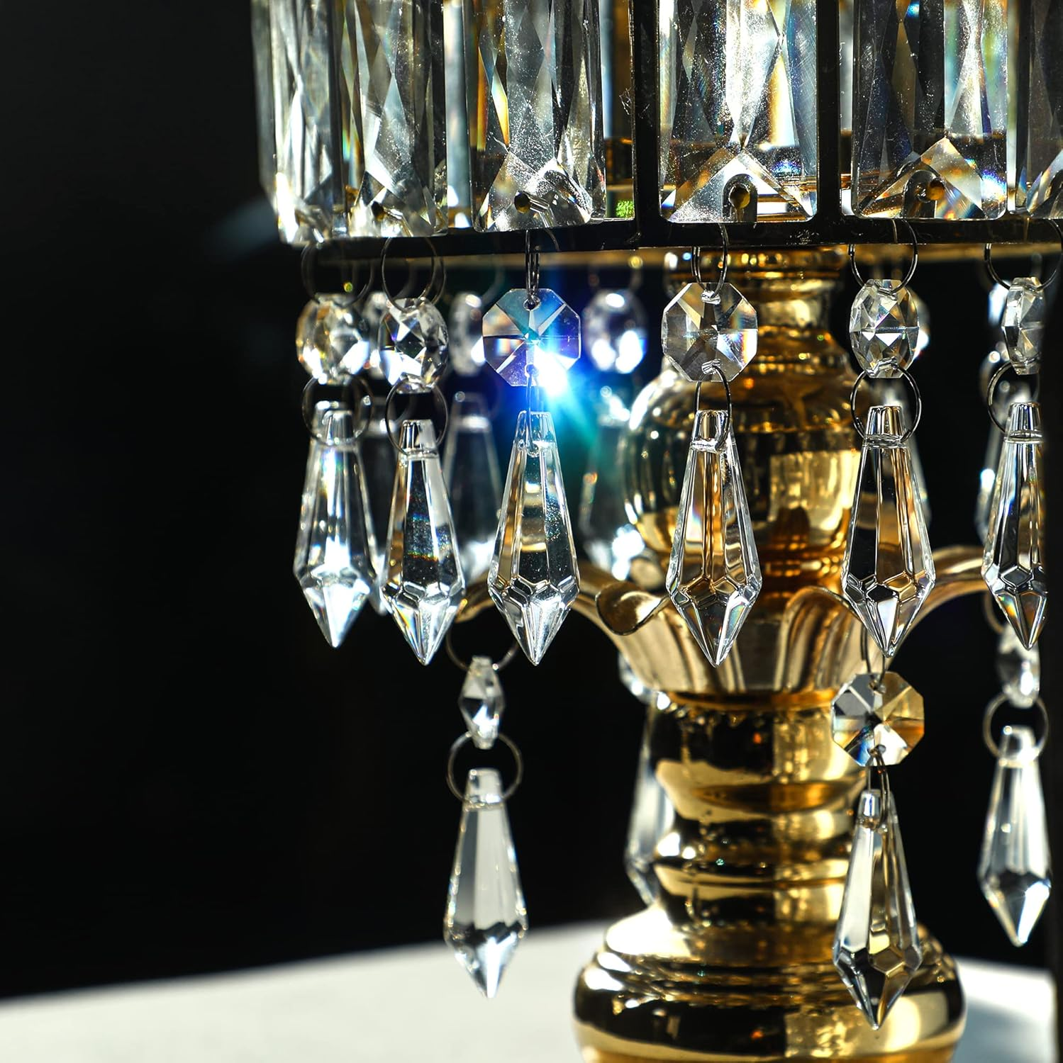 HDCRYSTALGIFTS Clear Chandelier Icicle Crystal Prisms Octogan Glass Bead for Lamp Decoration,Pack of 50 (38Mm&Silver Circle Clips) - 20Pcs_Silver Connector image number 4