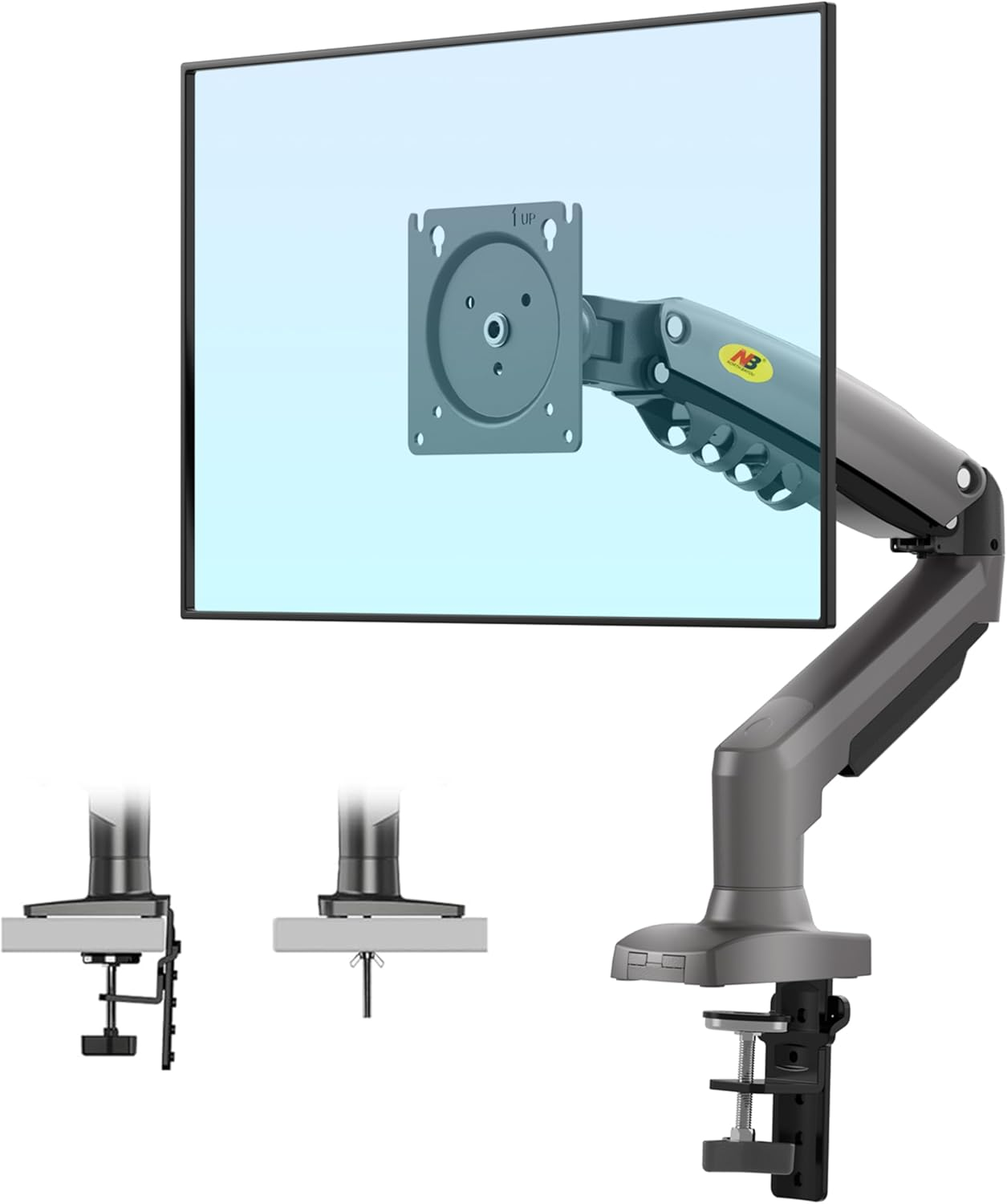 NB North Bayou Monitor Arm Desk Mount Full Motion Swivel Monitor Stand Gas Spring for 17''- 32'' Computer Monitor Max 9Kg 20LB-F80 (Gunmetal Grey)