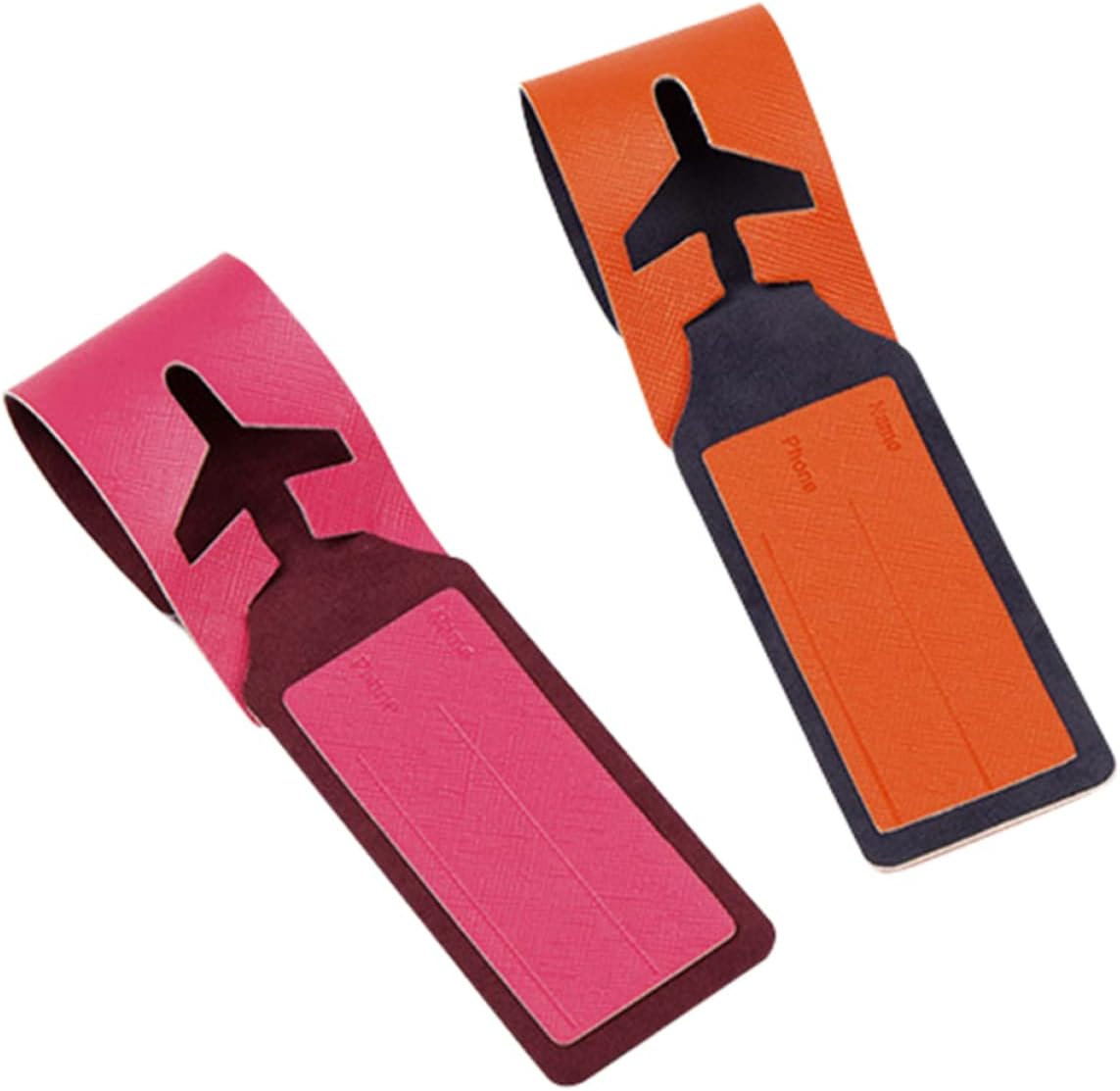 BUTIFULSIC 2Pcs Pu Material Luggage Tags for Travel Baggage Tags Labels for Airplane Random Color image number 5