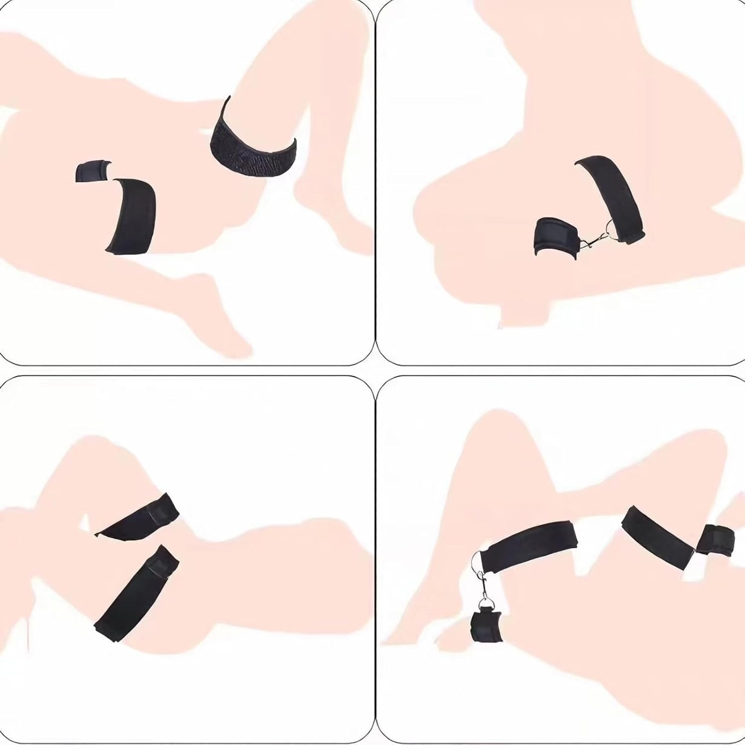 Mineens BDSM Bondage Kit Padded Restraining Handcuffs and Fetters,Adjustable Leg Straps and Handcuffs Sex Toys, Beginner SM Games for Couples