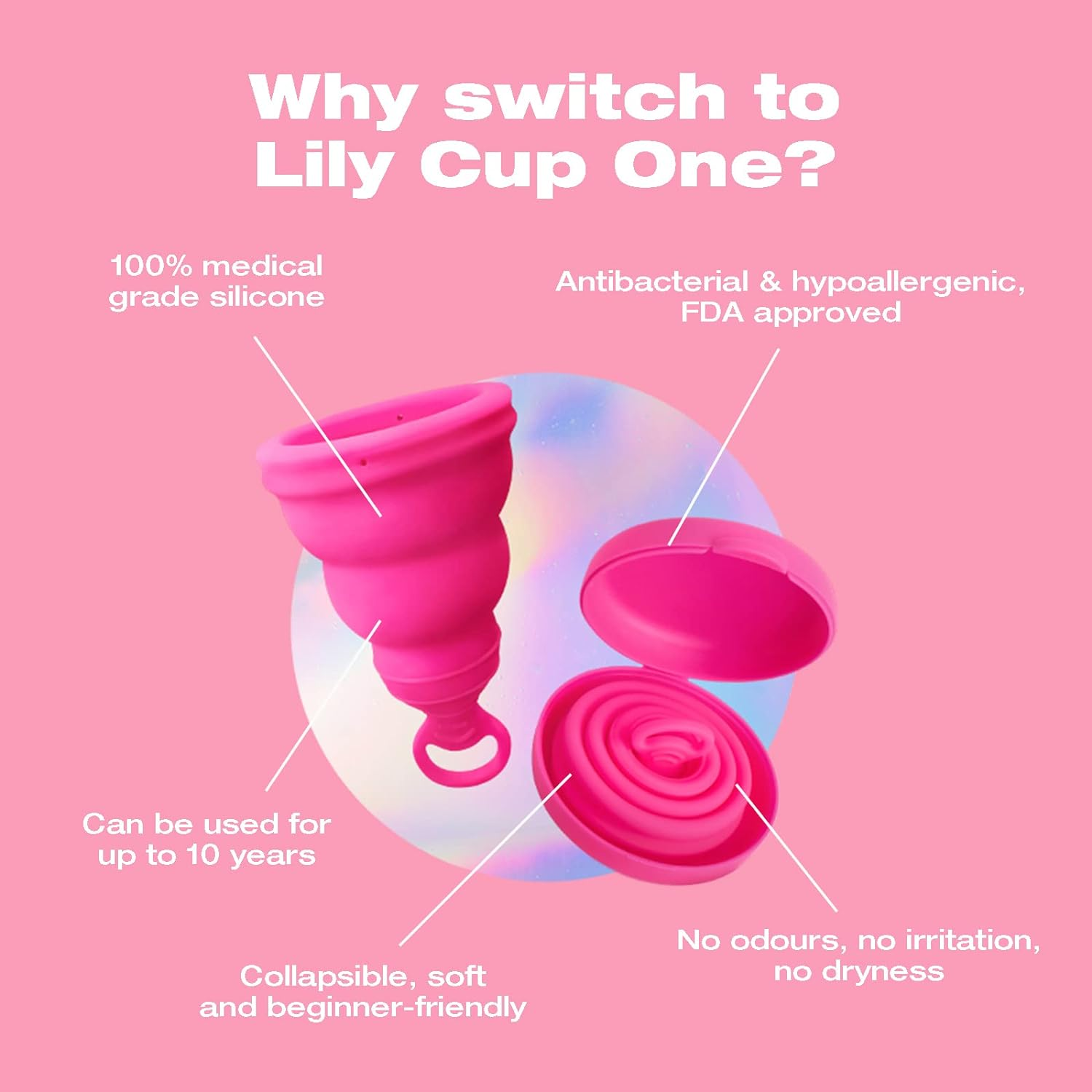 Intimina Lily Cup One - the Collapsible Menstrual Cup for Beginners, Period Cup for Teens
