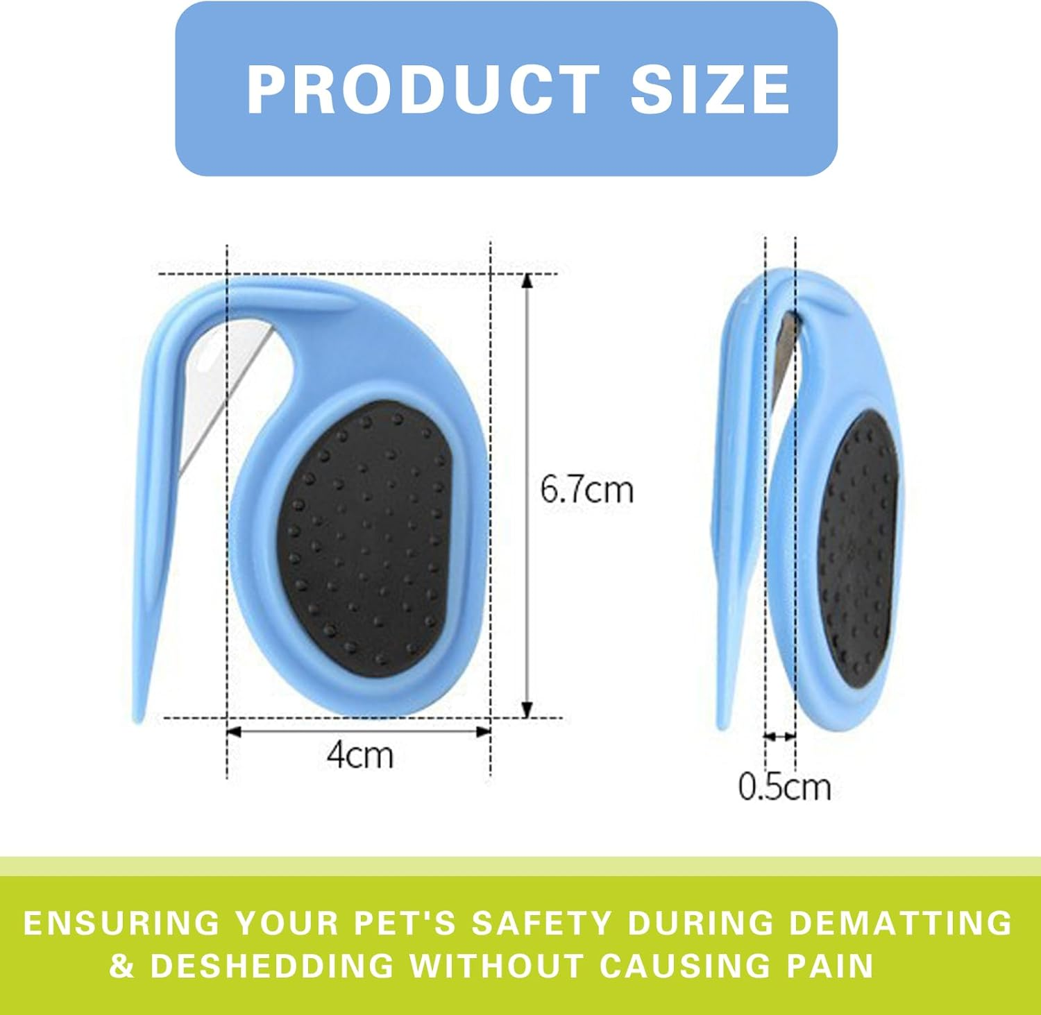 NASHRIO Pet Dematting Combs - 2Pcs: Dog Detangler and Cat Massage Comb, Pet Deshedding Brush, Knotting Comb with Safety Blades, Hair Removal and Grooming Tool image number 3