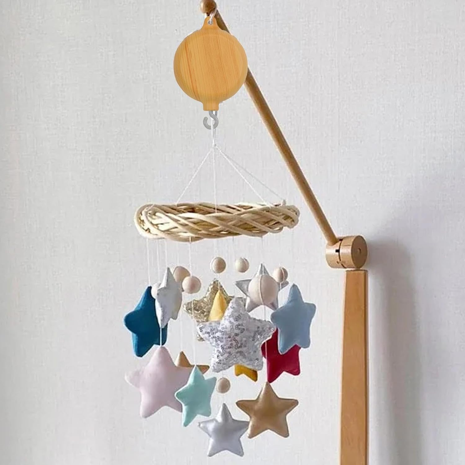 Babies Mobile Rotary Music Box, 35 Songs Nursery Wind Bell Mobile,Children Music Box Imitation Wood Spinner Nursery Music Wind Bell image number 6