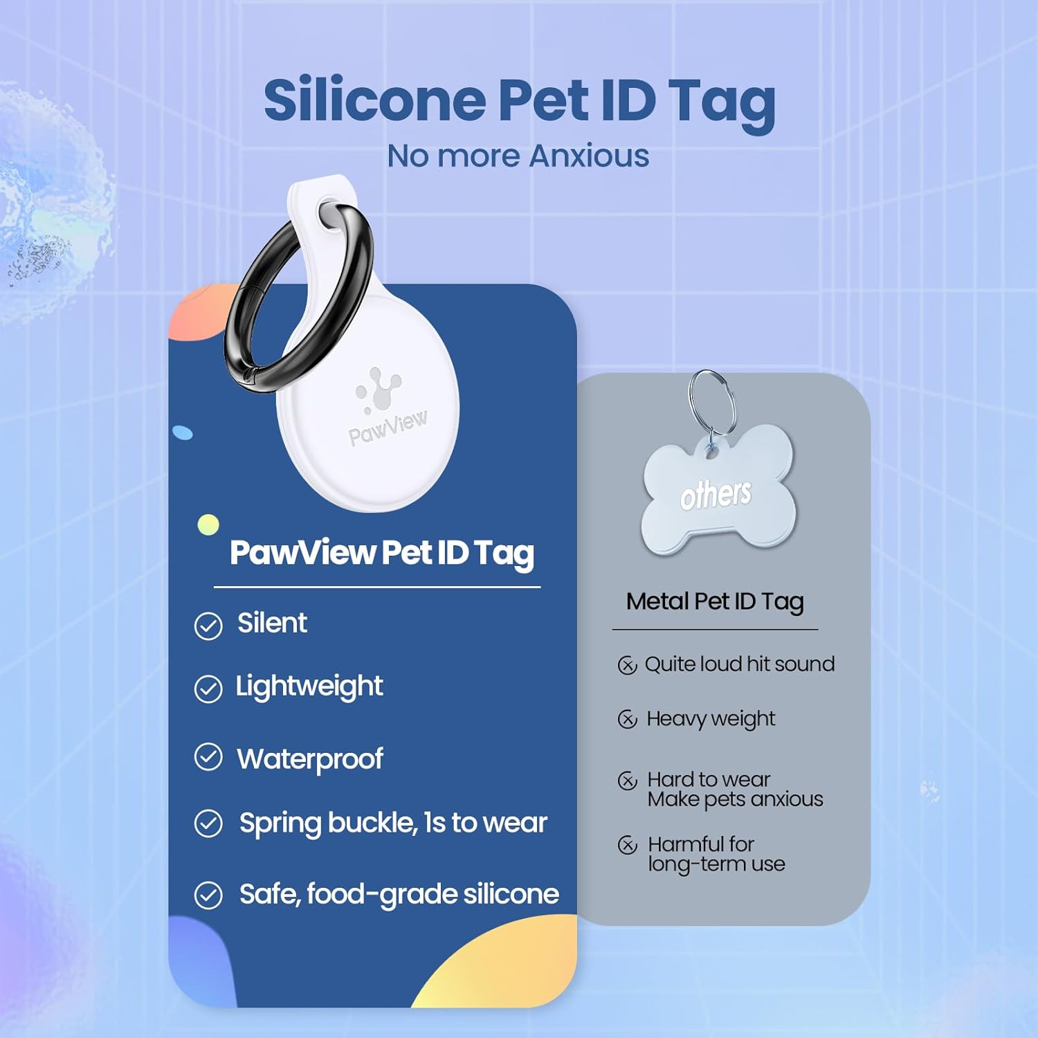 Smart Pet ID Tag with QR Code, Pet Tag, Dog Tracker, Dog Tag, Cat Tag, Smart NFC Pet Tag, Digital Profile Tracking, Contact Information, Scan Alert, Instant Location