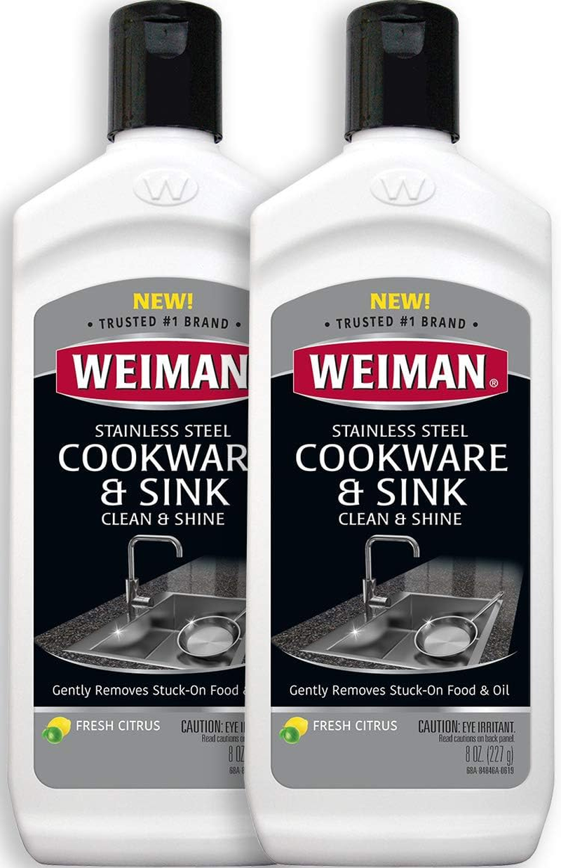 Weiman Stainless Steel Sink & Cookware Clean & Polish - Multi-Purpose Kitchen Cleaner for Steel Cookware, Sinks & Flatware - Removes Stains, Rust & Water Marks - Lime Scent, 227 Ml, Pack of 2 image number 2