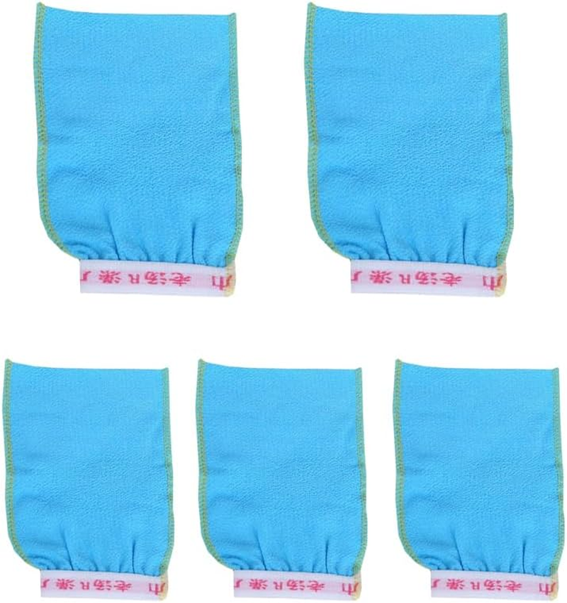 AIMALL 5 PCS Korean Italy Towel Exfoliating Bath Washcloth Viscose Scrub Mitten Towel, for Deep Skin Cleanse, Soft & Effective Exfoliation