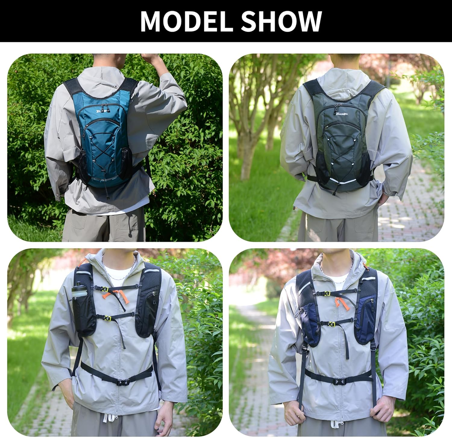 Hydration Backpack, 20L Lightweight Running Vest with 1.5L Water Bag, Cycling & Outdoor Adventures image number 3