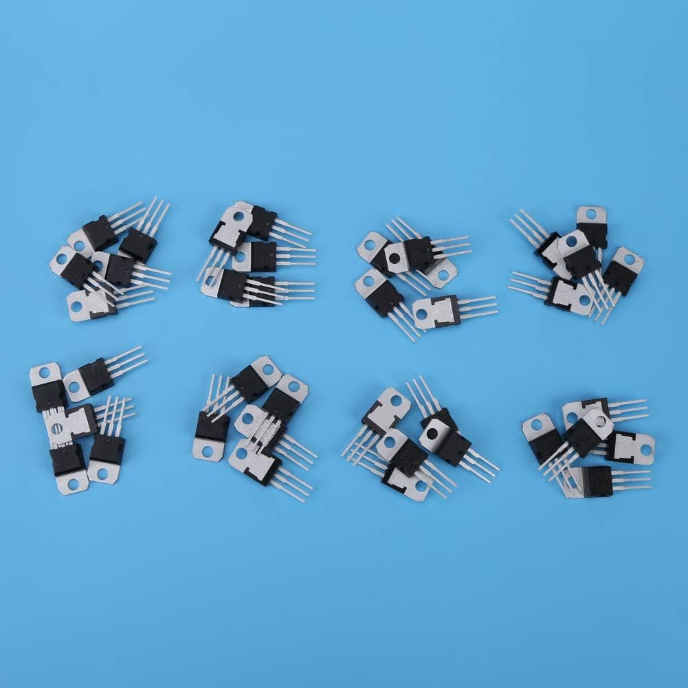 Voltage Regulator Transistor, Voltage Regulator Kit 40Pcs 8 Types Transistor Assortment Kit Set 7805 7809 7812 7815 7905 7912 7915 LM317 to 220 image number 6