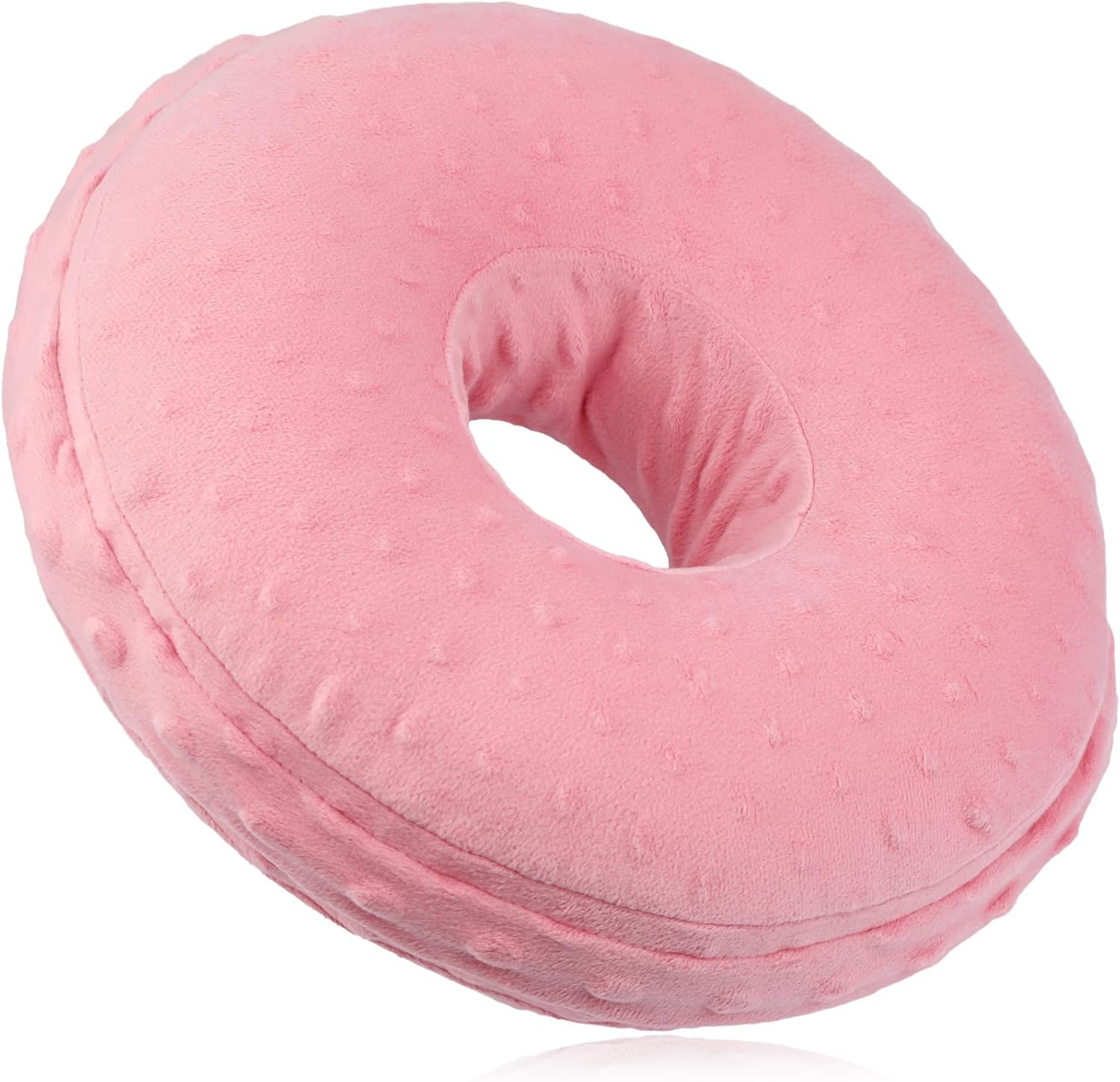 Piercing Pillow with Washable Cover, Ear Piercing Pillow for Side Sleepers with Ear Hole for Ear Pain Relief Cartilage Piercing Side Sleeping Pillow Pressure Sore Cnh Donut Pillow Minky Dot Coral - Grey image number 6