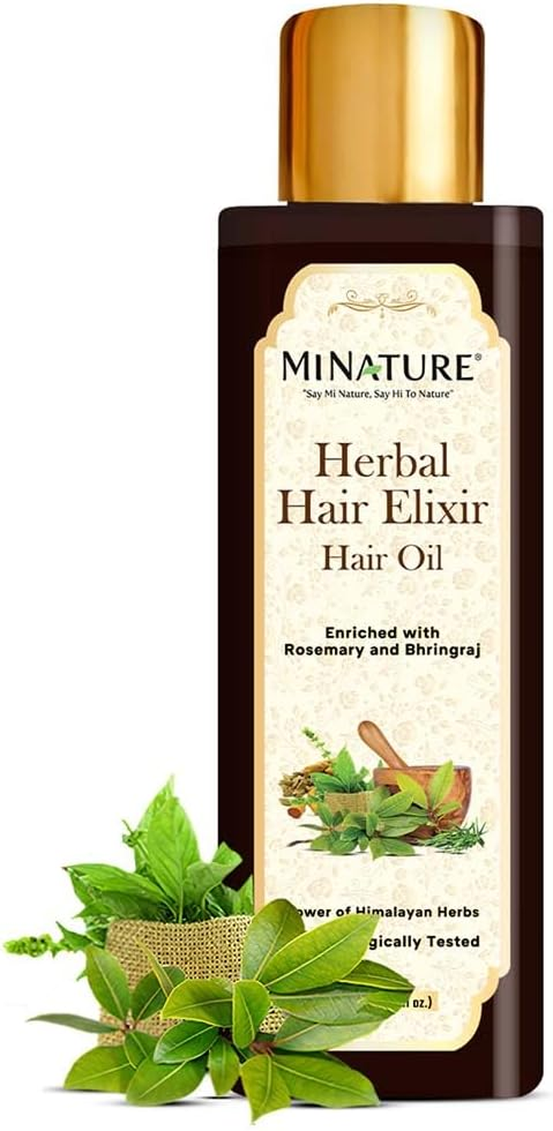 Mi Nature Elixir Oil | Power of Himalayan Herbs | Enriched with Rosemary, Brahmi, Bhringaraj Fenugreek | Dermatologically Tested |100Ml (3.38 Fl Oz)