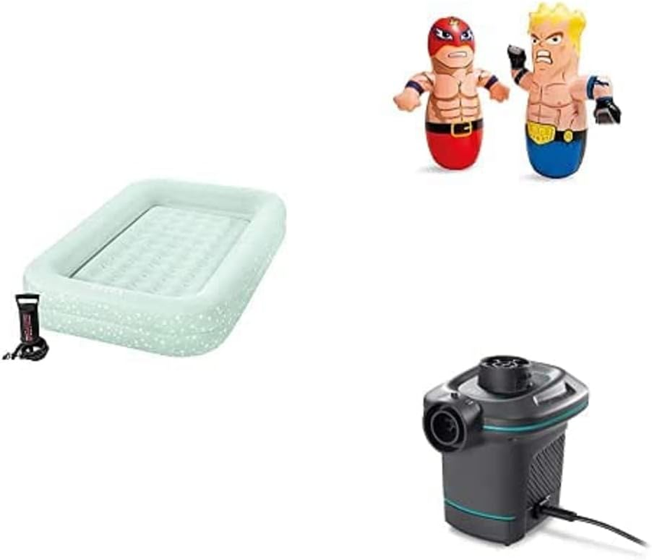 Intex 66810EP Inflatable Kidz Travel Bed Set: Includes Hand Pump and Carry Bag &ndash; Removable Mattress &ndash; Quick Inflation &ndash; Indoor Use &ndash; 28" X 52 X 4